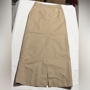 Zara Khaki Midi Pencil Skirt XS High Waist Front Slit Straight with Pockets